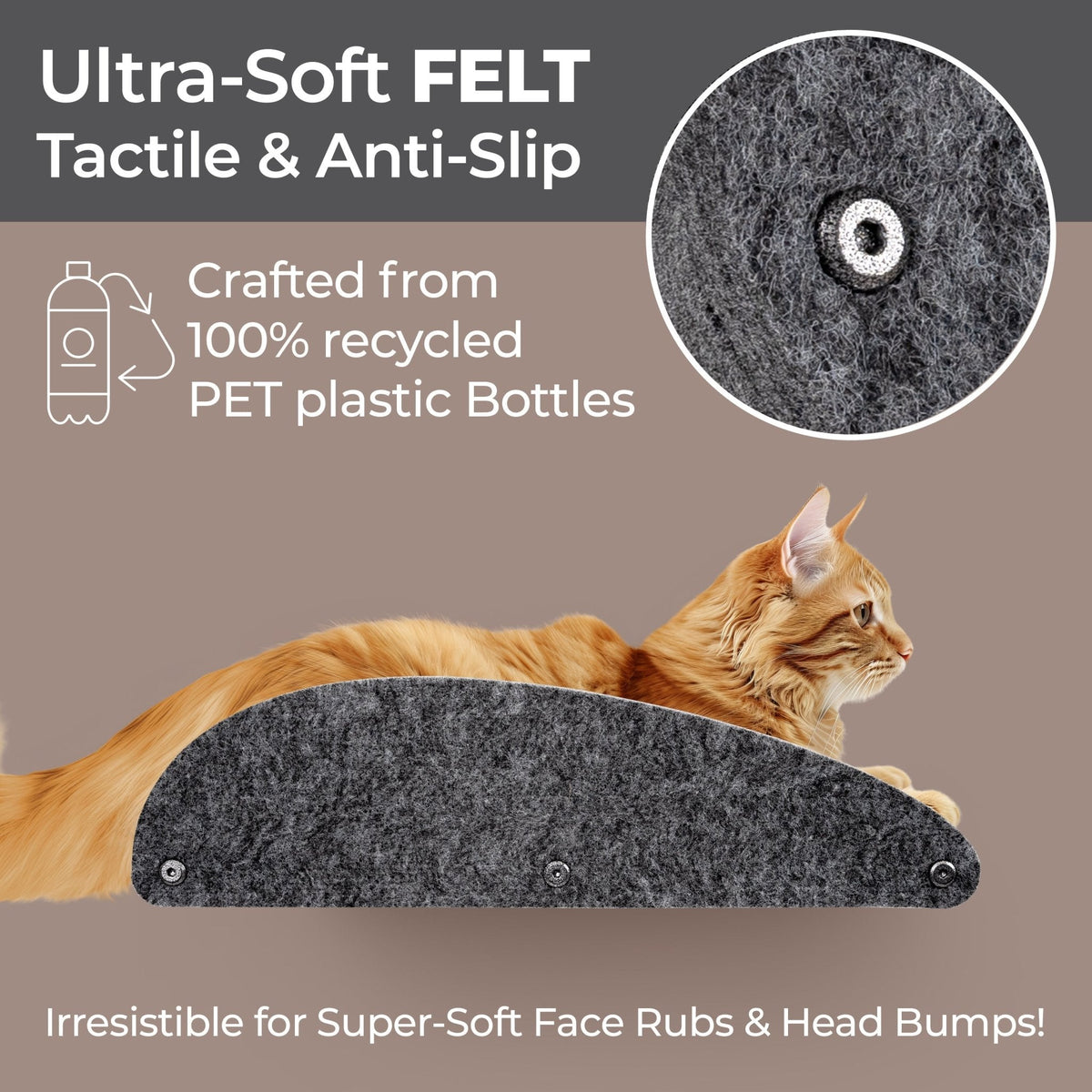 Charcoal Long Lounger Cat Climber Facade Add - On - Pryde Pets