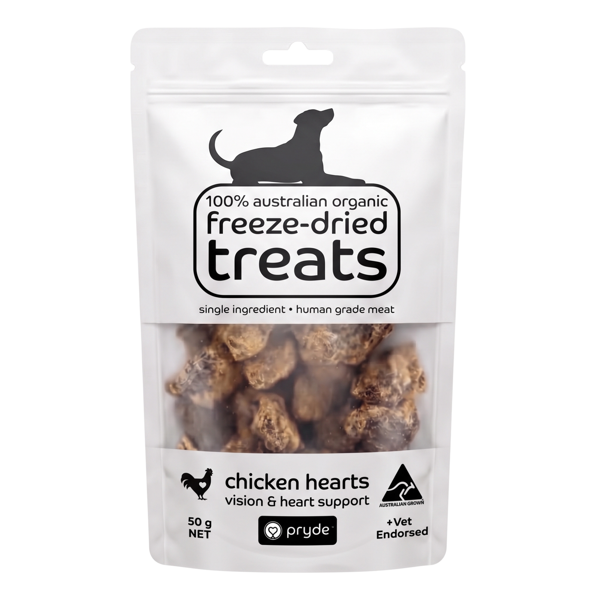 Freeze Dried Dog Treats - Chicken Hearts (50g)