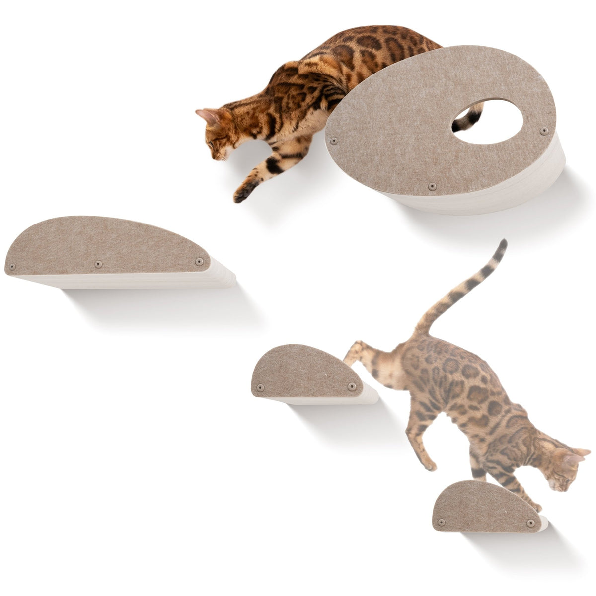 Set of 4 Oatmeal Cat Climber Facade Add - Ons - Pryde Pets