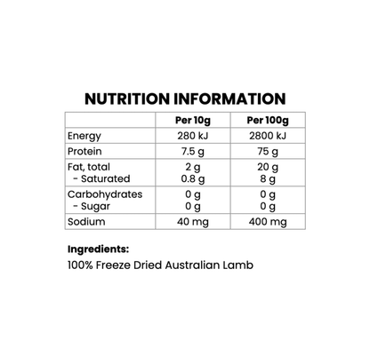 Freeze Dried Cat Treats - Diced Lamb (50g) - Pryde Pets