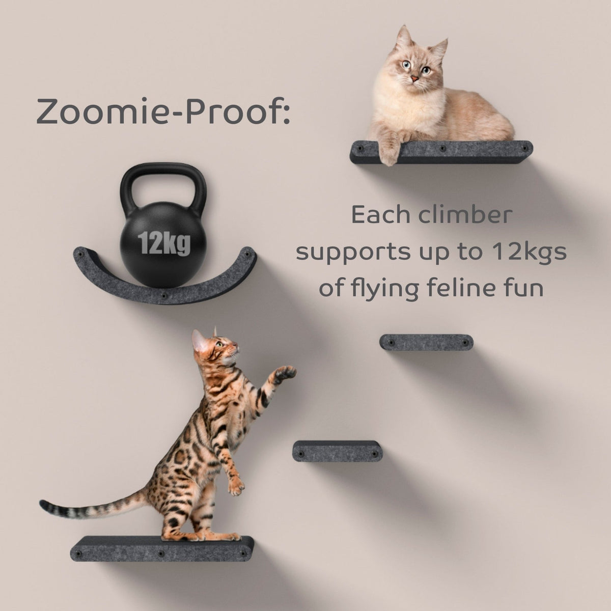 Charcoal Cat Climber Set (4 Shelves) with Facades - Pryde Pets | prydepets.com.au