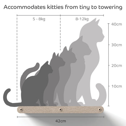 Long Oatmeal - Individual Cat Climber Shelf - Pryde Pets | prydepets.com.au