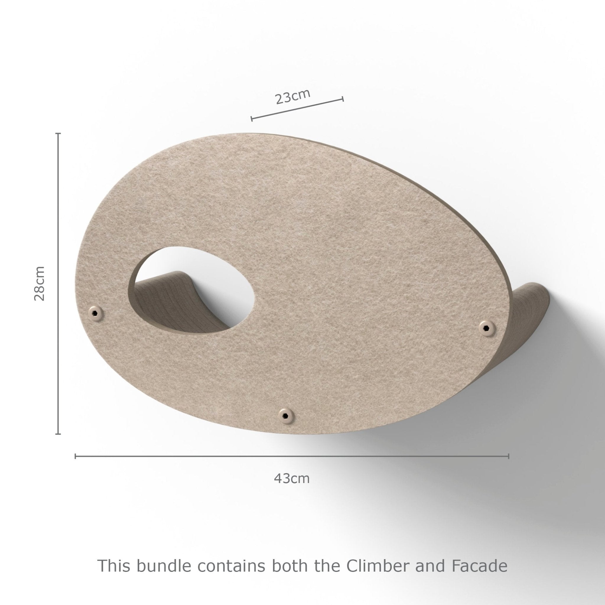 Curved Oatmeal Cat Climber with Facade - Pryde Pets | prydepets.com.au
