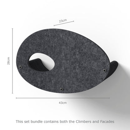 Charcoal Cat Climber Set (4 Shelves) with Facades - Pryde Pets | prydepets.com.au