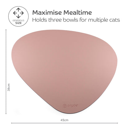 Complete Dining Set with Reversible Blush &amp; Charcoal Dining Mat - Pryde Pets