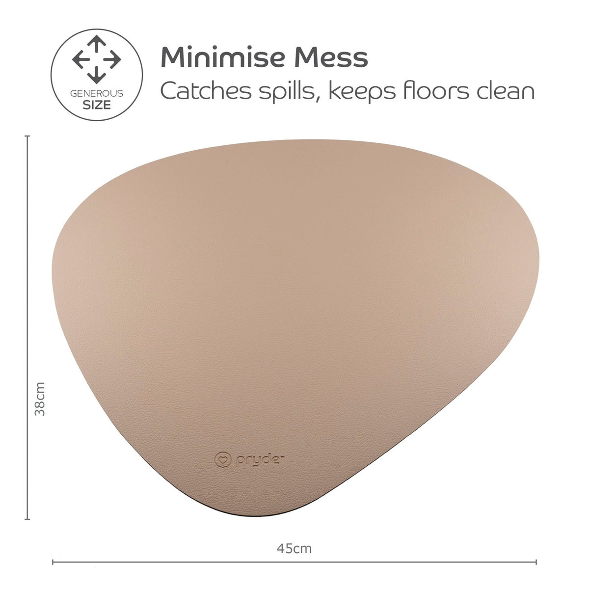 Complete Dining Set with Reversible Charcoal &amp; Oatmeal Dining Mat - Pryde Pets