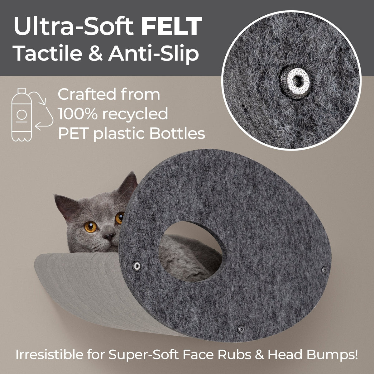 Charcoal Curved Nest Cat Climber Facade Add - On - Pryde Pets