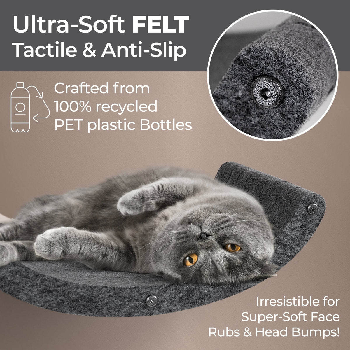 Charcoal Curved Nest Cat Climber - Pryde Pets