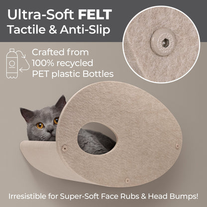 Oatmeal Curved Nest Cat Climber Facade Add - On - Pryde Pets