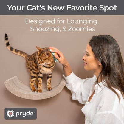 Oatmeal Curved Nest Cat Climber - Pryde Pets