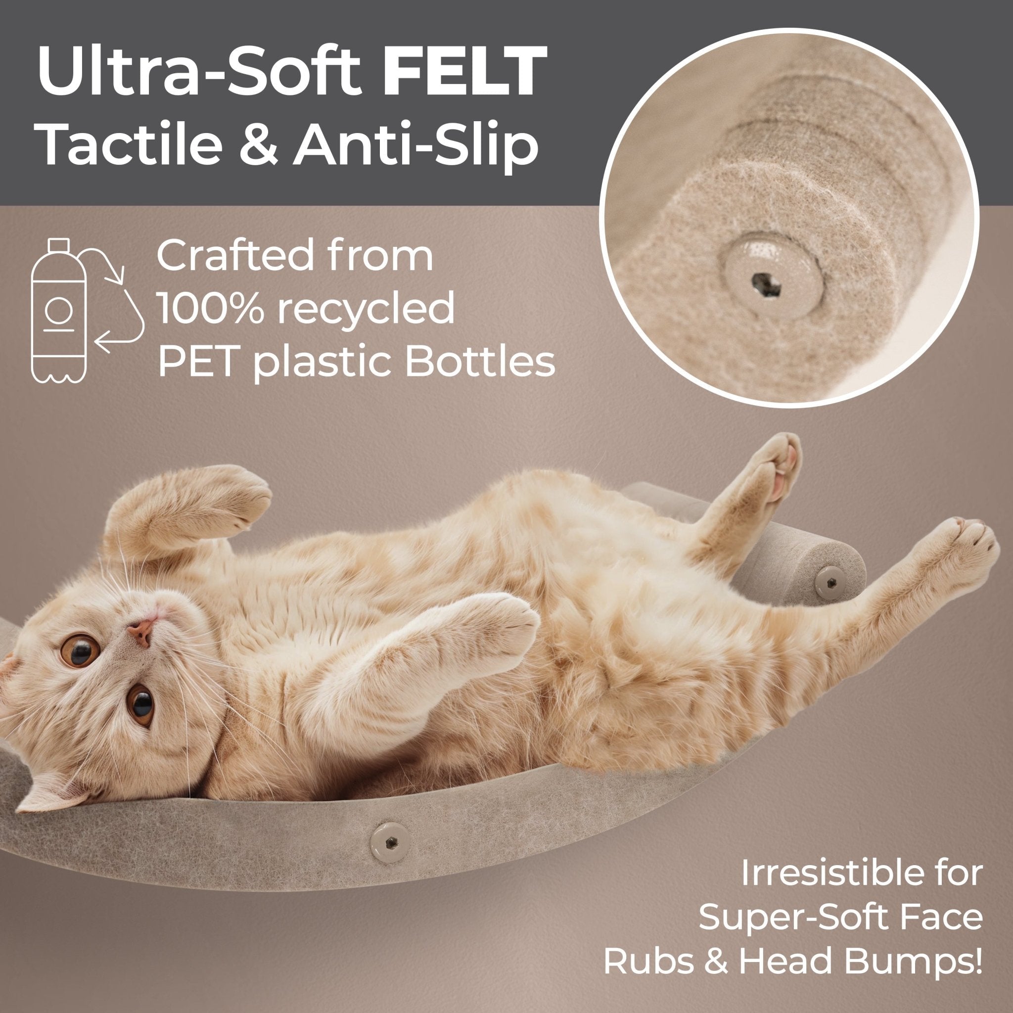 Oatmeal Curved Nest Cat Climber - Pryde Pets
