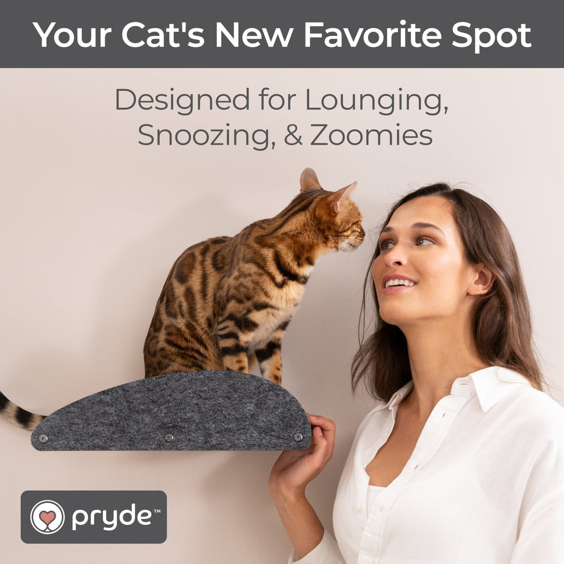 Charcoal Long Lounger Cat Climber Facade Add - On - Pryde Pets