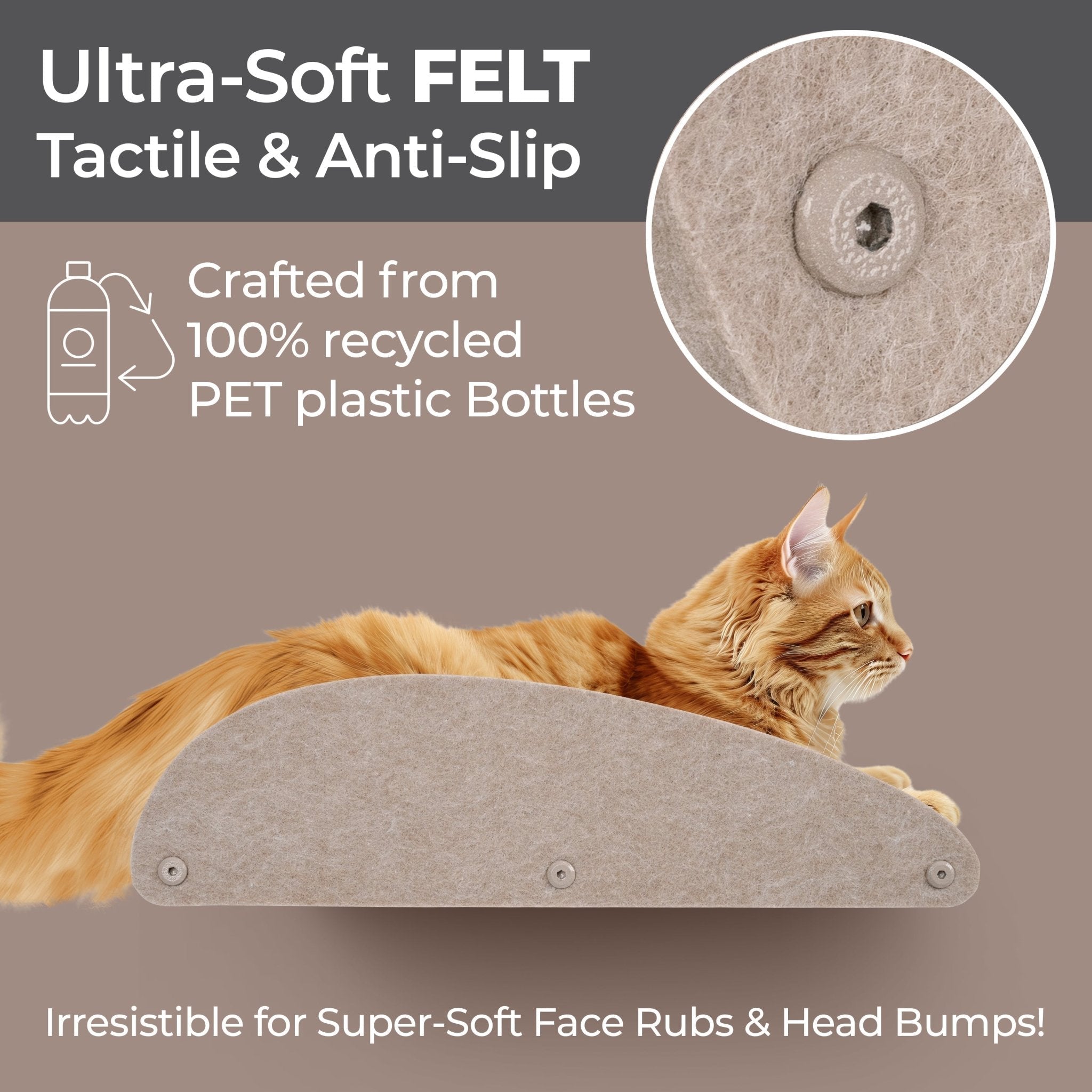 Oatmeal Long Lounger Cat Climber Facade Add - On - Pryde Pets
